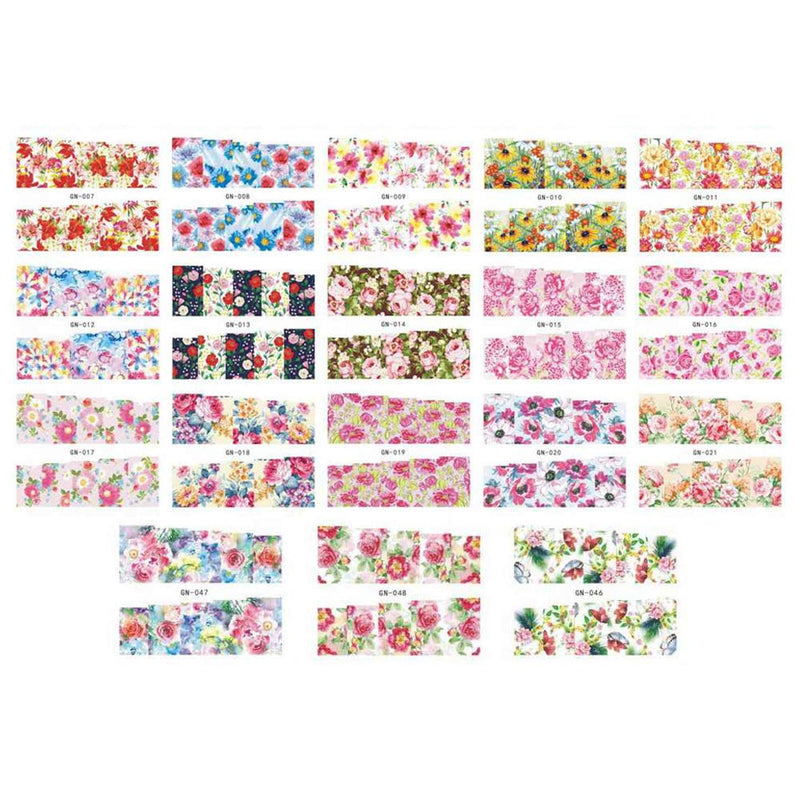 DANNEASY 48 Sheets Floral Nail Water Transfer Decals Full Wraps Nail Stickers Design Manicure Kit for Women with 1Pc Nail File + Wood Cuticle Stick kit 1 - BeesActive Australia