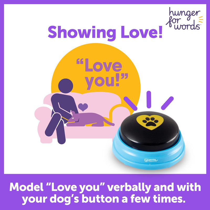 Hunger For Words Talking Pet Essential Words - 6 Piece Set Pre-Recorded Speech Buttons for Dogs, Dog Buttons for Communication - BeesActive Australia