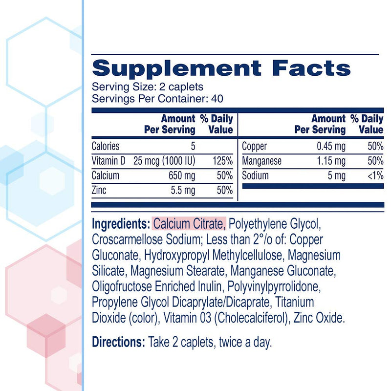 Citracal Maximum Plus Highly Soluble, Easily Digested, 630 mg Calcium Citrate With 1000 IU Vitamin D3, Bone Health Supplement for Adults, Caplets, 180 Count - BeesActive Australia