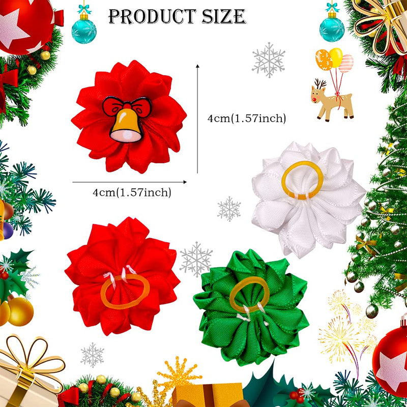 Masue Pets 30pcs/Pack Christmas Dog Hair Bows for Christmas Dog Bows with Rubber Bands Puppy Pet Hair Accessories Topknot - BeesActive Australia