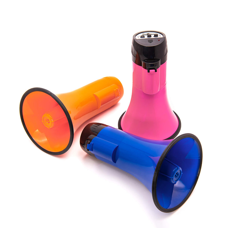 BEMLDY Portable Megaphone Bullhorn 30 watt Power with Built-in Siren/Alarm-Music-Adjustable Volume -Strap Powerful and Lightweight Pink - BeesActive Australia