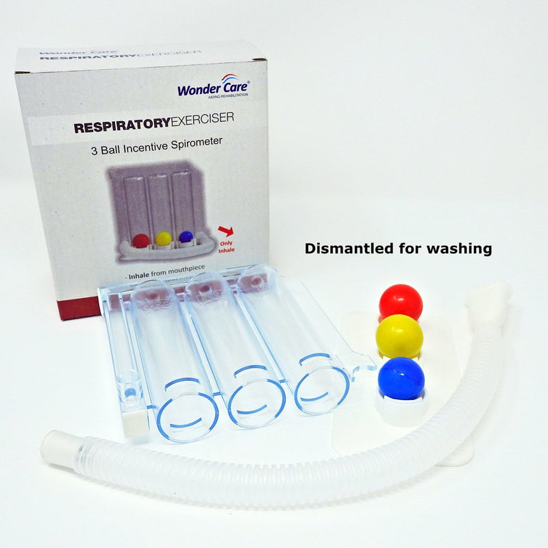 Wonder Care - 3 Balls Incentive Spirometer | Deep Breathing Lung Exerciser | Washable and Hygienic - BeesActive Australia