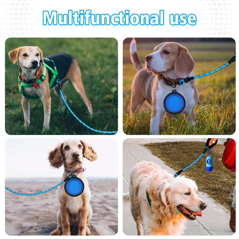 ZOVJCY 2FT/5FT/6FT/10FT Strong Dog Leash - Comfortable Padded Handle - Pet Dog Leash for Small Medium and Large Dogs with Collapsible Pet Bowl and Dog Garbage Bags 01 - Blue 1/2'' x 6 FT 2 Pack - BeesActive Australia