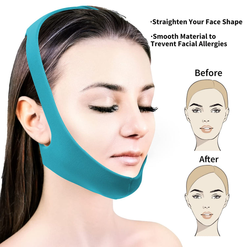 Babyfond Upgrade Anti Snore Chin Strap, Larger Jaw Support Belt for CPAP Users Prevent Snoring, Adjustable and Breathable Stop Snoring Sleep Aid for Men Women (Blue) Blue - BeesActive Australia