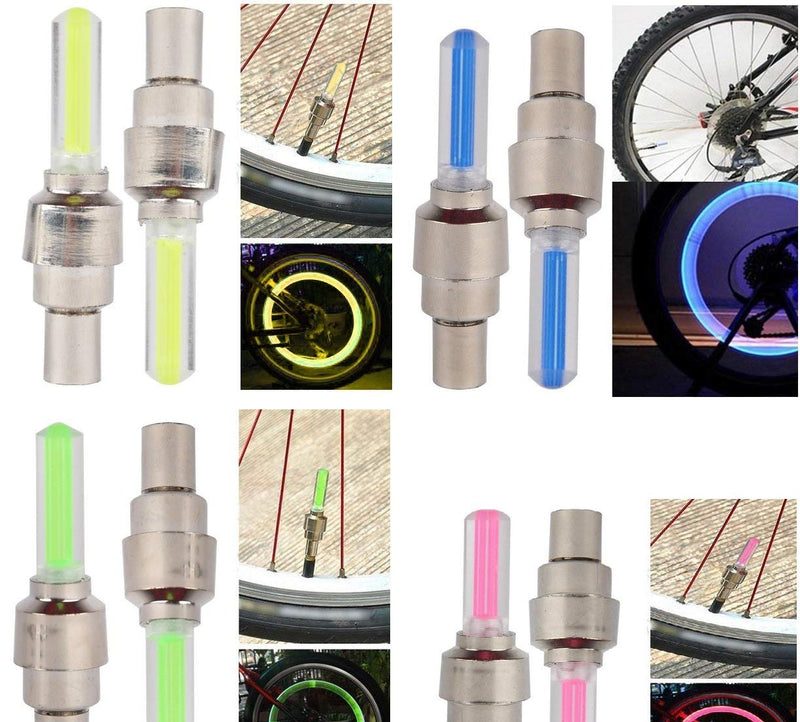 WIROJ 20 PCS of Led Flash Tyre Wheel Valve Cap Light for Car Bike Bicycle Motorbicycle Wheel Light Tire (4 x Red, 4 x Yellow, 4 x Blue, 4 x Green, 4 x Colorful) - BeesActive Australia
