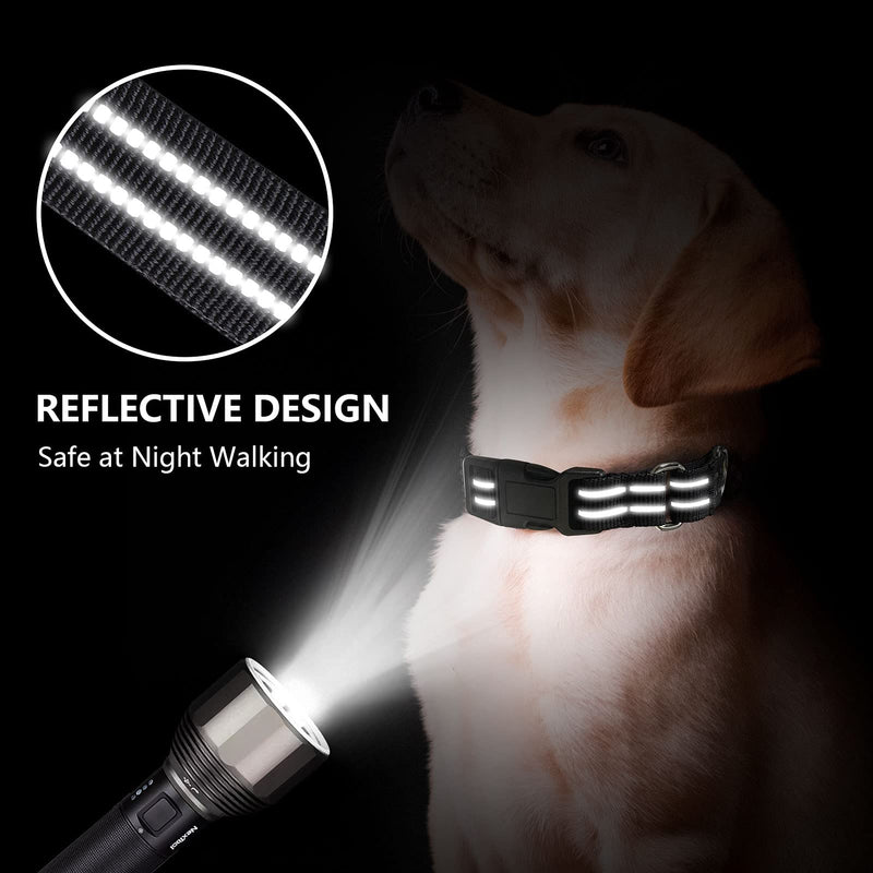 Martingale Dog Collars - Adjustable Reflective Dog Training Collar with Quick Release Buckle for Small Medium Large Dogs. Black L:1"Wied for 17"-23.5"Neck - BeesActive Australia