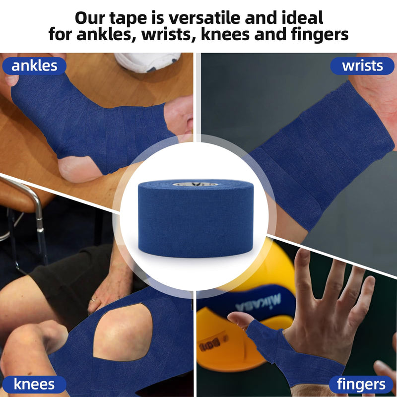 OK TAPE 4-Pack Athletic Sports Tape | Very Strong Easy Tear No Sticky Residue | Perfect Tape for Athlete & Medical Trainers (1.5in X 35ft) Blue 4 Rolls-Blue - BeesActive Australia