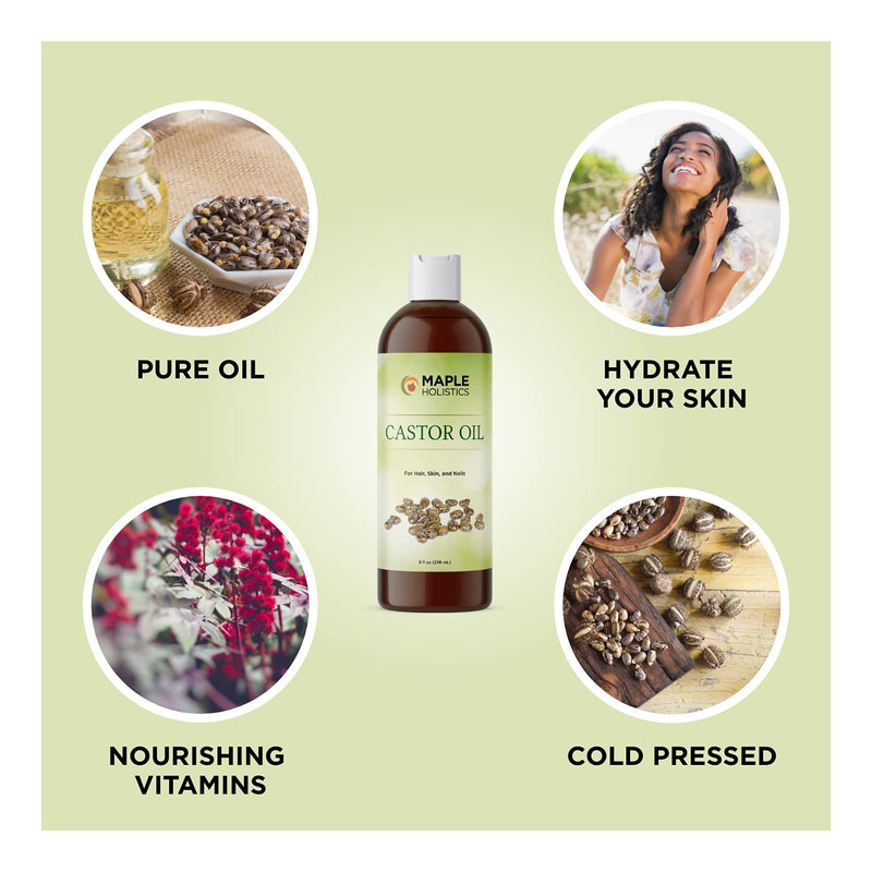 Castor Oil for Hair Skin and Nails - Nourishing Cold Pressed Castor Oil Emollient and Humectant Moisturizer for Dry Skin Care - Pure Castor Oil for Eyelashes and Eyebrows and Essential Oil Carrier - BeesActive Australia