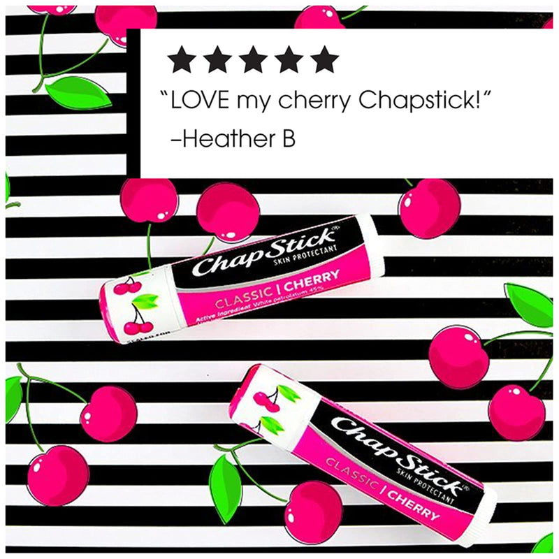 ChapStick Classic Cherry Lip Balm Tube, Flavored Lip Balm for Lip Care on Chafed, Chapped or Cracked Lips, Cherry, Red, 0.15 Oz (Pack of 3) 3 Count (Pack of 1) - BeesActive Australia