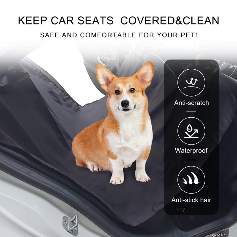 Ajxn Dog Back Seat Cover Protector Waterproof Scratchproof Hammock for Dogs Backseat Protection Against Dirt and Pet Fur Durable Pets Seat Covers for Cars and SUVs Pack-1 (Black) - BeesActive Australia