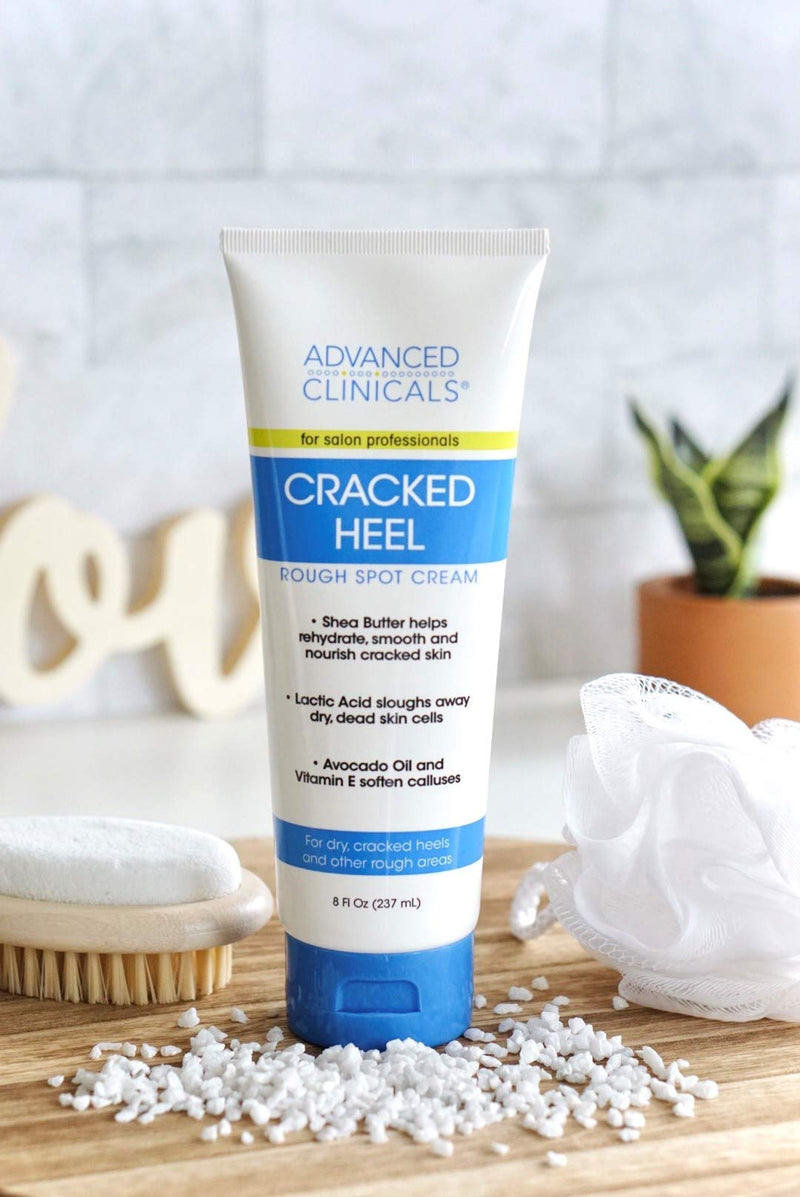 Advanced Clinicals Cracked Heel Cream For Dry Feet, Rough Spots, And Calluses. (8oz) 8 Ounce - BeesActive Australia