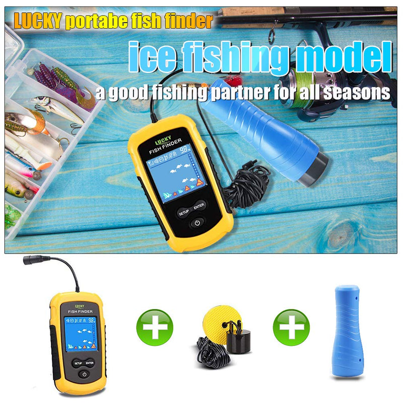 LUCKY Small Portable Fish Finder Kayak Sonar Handheld Fish Finders Ice Fishing Castable Depth Finder Boat Fisherman Gifts - BeesActive Australia