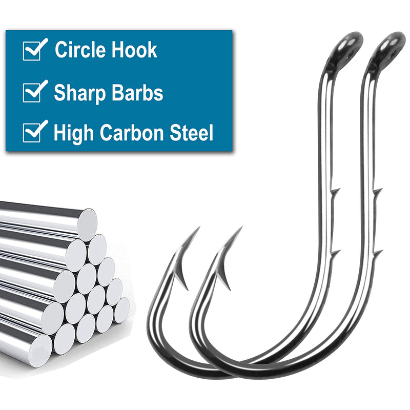 100pcs Octopus Baitholder Fishing Hooks, Sharp Barbed Beak Fish Hooks Black High Carbon Steel Circle Jig Hook Size: 8# - 6/0# 1/0-100PCS - BeesActive Australia