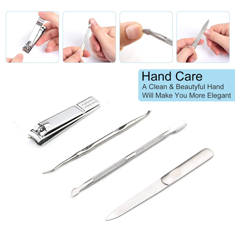 Manicure Pedicure Set,Stainless Steel Manicure Tools, Professional Mens Nail Grooming Kit, Perfect gift for Women & Men with Portable Travel Case - BeesActive Australia