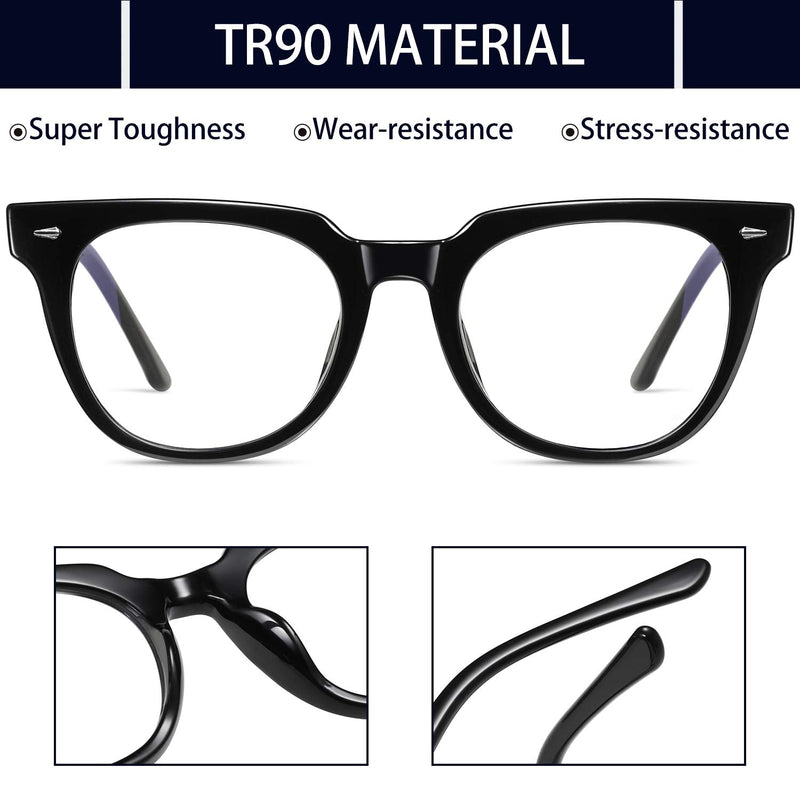 KANASTAL HD Clear Blue Light Blocking Glasses (Reducing Headaches and Sleeps Better) Blue Light Filter Suitable for Computer/Gaming/TV/Mobile Phone - No Prescription, Suitable for Adults/Kids Black Frame Tea Piece - BeesActive Australia