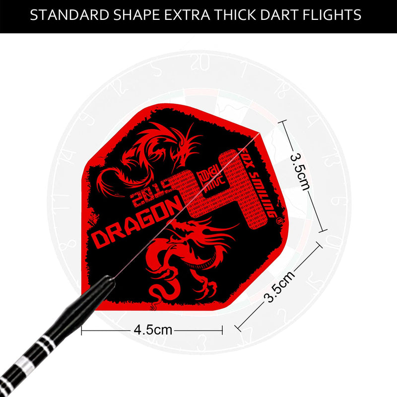 FOX SMILING Dart Flights Accessories Kit, 120PCS(20 Designs) Standard Shape Durable PET Replacement Skull Dart Feather Tail Wing for Steel Tip Dart and Soft Tip Darts - BeesActive Australia