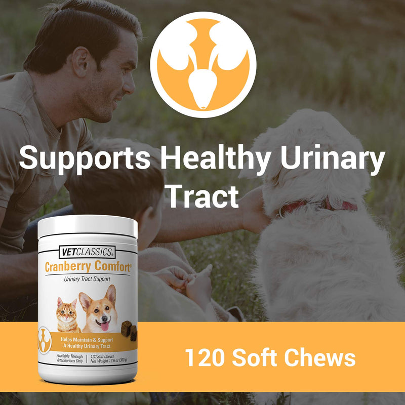 Vet Classics Cranberry Comfort Urinary Tract Pet Supplement for Dogs, Cats – Maintains Dog Bladder Health, Cat Bladder Control – Pet Supplements for Incontinence 120 Soft Chews - BeesActive Australia