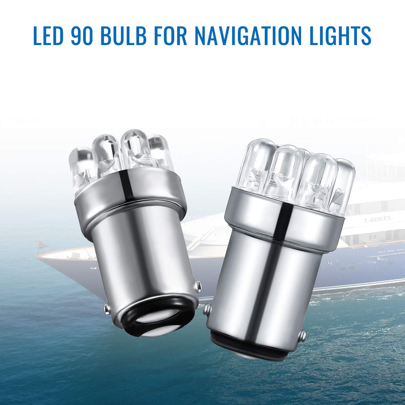 Honoson 4 Pieces Led 90 Bulb 1004 Led Bulb DC 12V Marine Led Replacement Bulbs BA15D Led Bulb for Boat Navigation Lights, Boat Lights, Stern Lights - BeesActive Australia