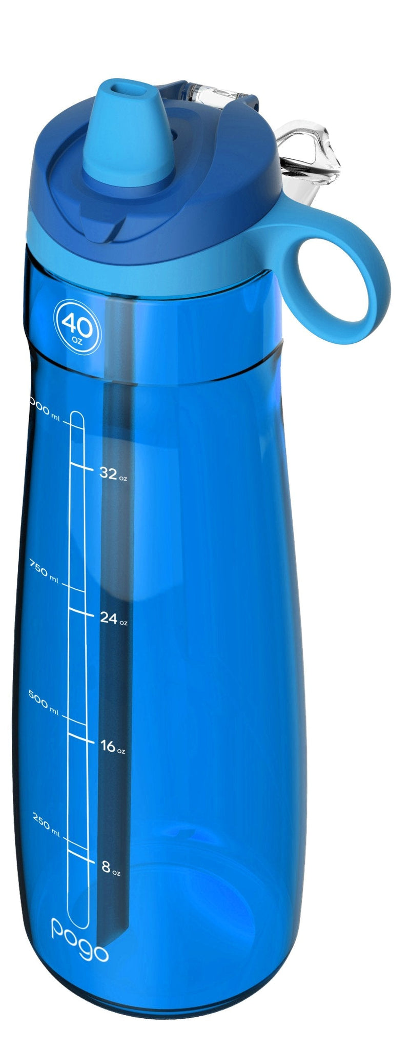 Pogo BPA-Free Tritan Plastic Water Bottle with Soft Straw 18 oz Blue - BeesActive Australia