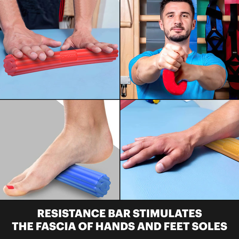 DMoose Flexbar for Physical Therapy, Relieves Tendonitis Pain & Improve Grip Strength, Strong and Flexible Non-slip Grip, Resistance Bar for Injury Recovery, Forearm Therapy & Tennis Elbow Treatment Blue - Heavy - BeesActive Australia