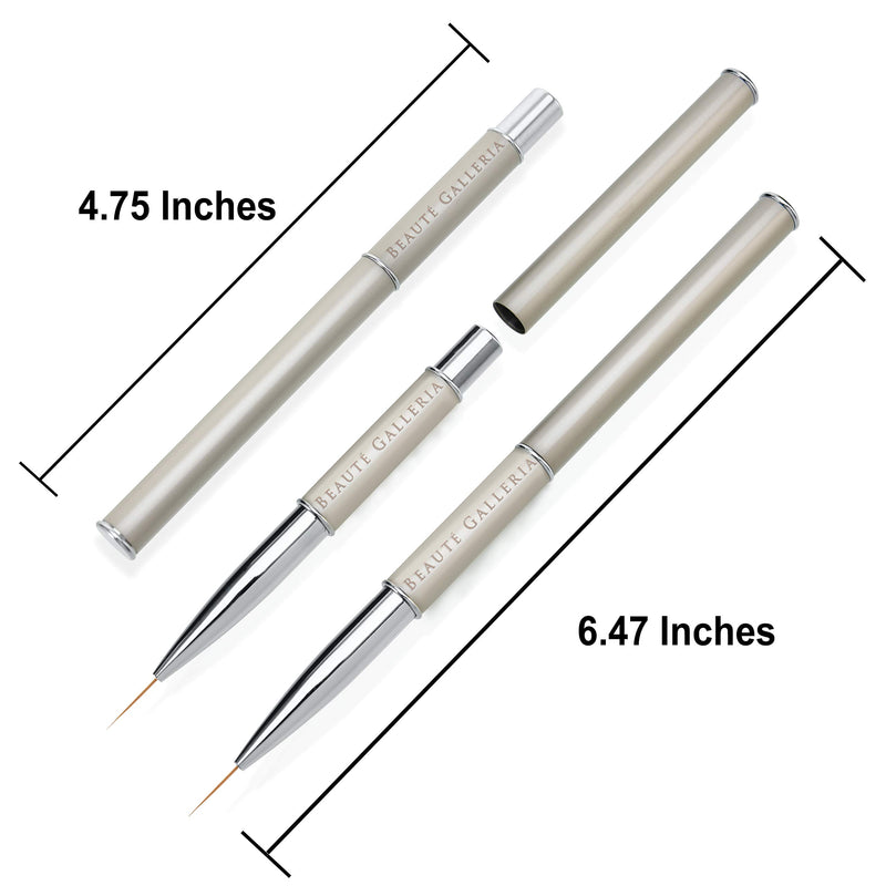 Beaute Galleria 1 Piece Kolinsky Sable Nail Art Liner Striping Brush, for Thin Fine Line Drawing, Detail Painting, Striping, Blending, One Stroke, Acrylic Nail Art Brush (Size: 12MM) - BeesActive Australia