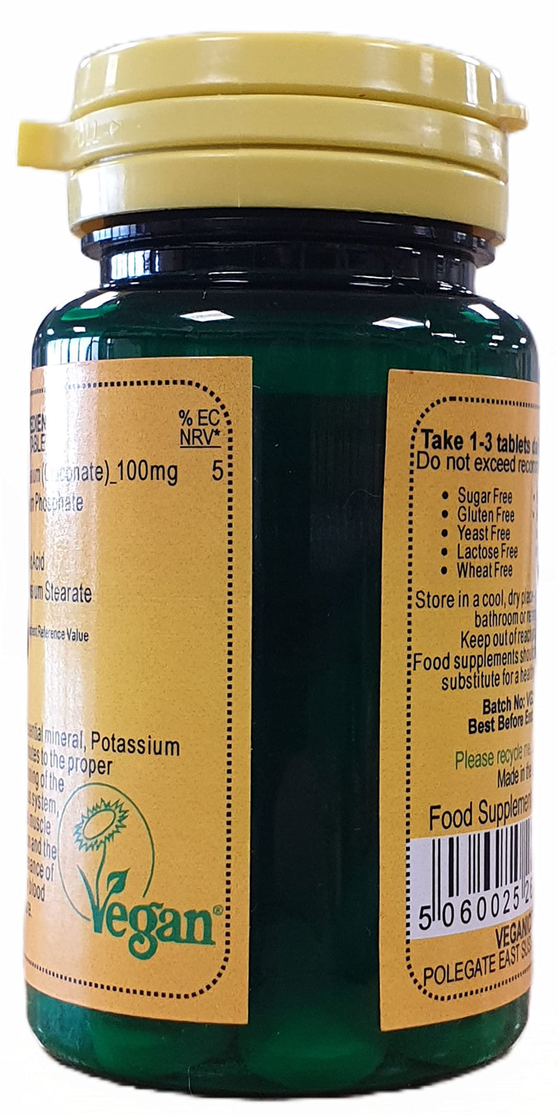 Veganicity Potassium 100mg : Bone & Joint Health Supplement - 30 Tablets, in a Planet-Friendly 99% Recycled Pot - BeesActive Australia