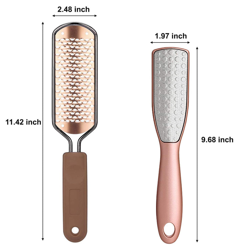 Luxury 2PCS Pedicure Rasp Foot File Callus Remover Professional Colossal Scrubber Tool for Extra Smooth and Beauty Feet Gold - BeesActive Australia