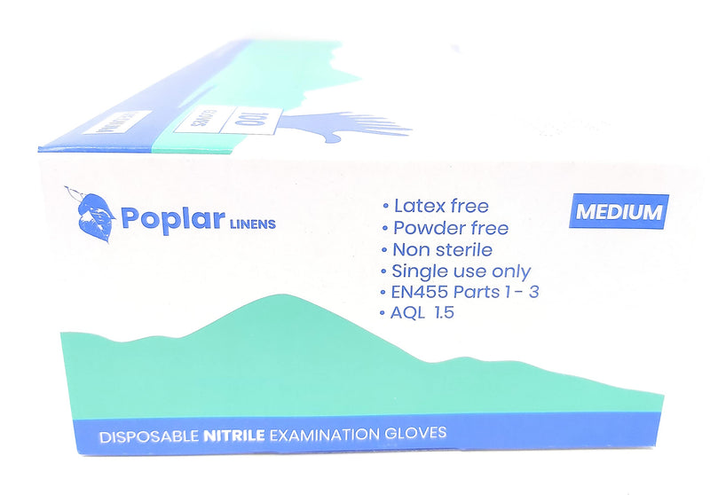 Poplar Linens disposable nitrile examination gloves blue size S-XL pack of 100 (Small) Small - BeesActive Australia