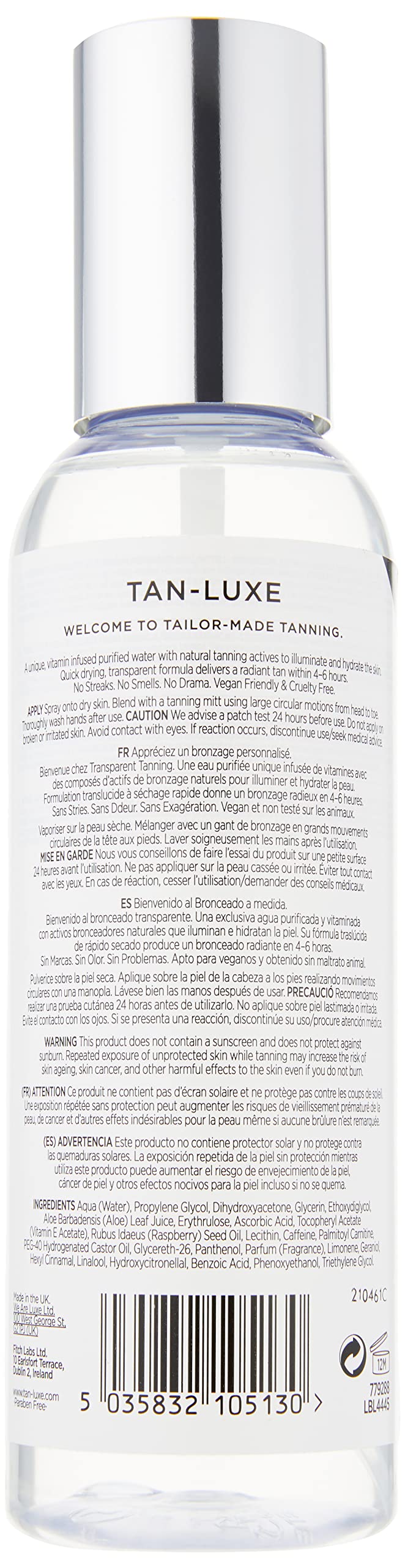 Tan Luxe THE WATER Fake Tan Water, Medium (200 ml) Self Tanning Water, Cruelty Free & Vegan Light - BeesActive Australia