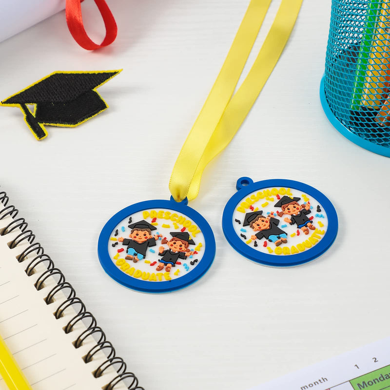 Henoyso Kids Kindergarten Graduation Award Medal Rubber Graduation Award Medal with Neck Ribbon Graduation Preschool Medals for Graduating Gifts Favors, 2 Inch 24 Preschool Graduate - BeesActive Australia