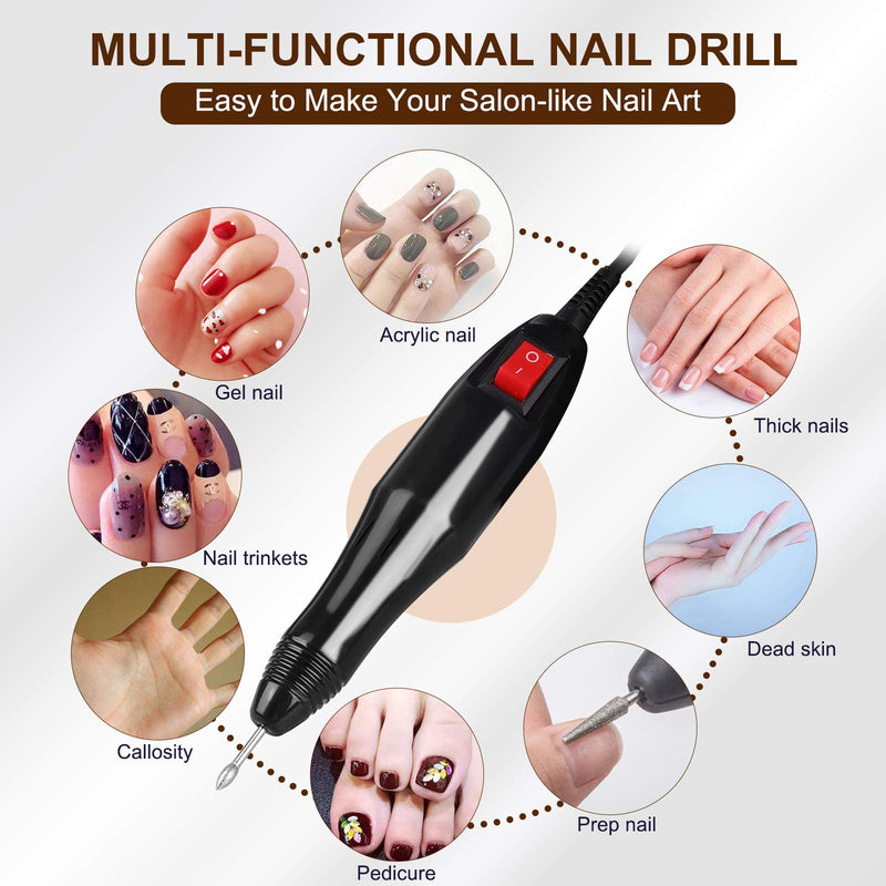 Portable Electric Nail Drill,Professional Nail Drill for Acrylic Nails,Nail File Manicure Pedicure Kit for Gel Nail,Nail Art Polisher with 50pcs Sanding Bands,Low Heat Low Noise Low Vibration - BeesActive Australia