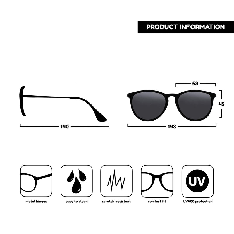 Opulize Jet Large Black Rubberized Silver Arms Mens Womens Sun Readers UV400 S96-1 +0.00 +0.00 Magnification Black Front Silver Arms - BeesActive Australia