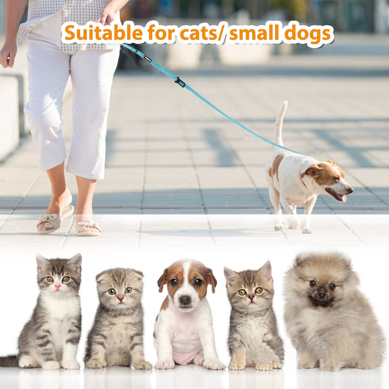 PetBonus 2 Pack Cat Leashes, Reflective Walking Nylon Leash, Escape Proof Clip and Cat Seat Belt, Pet Leash with 360 Degree Swivel Clip for Kittens, Puppies, Rabbits, Small Animals Black, Light Blue - BeesActive Australia