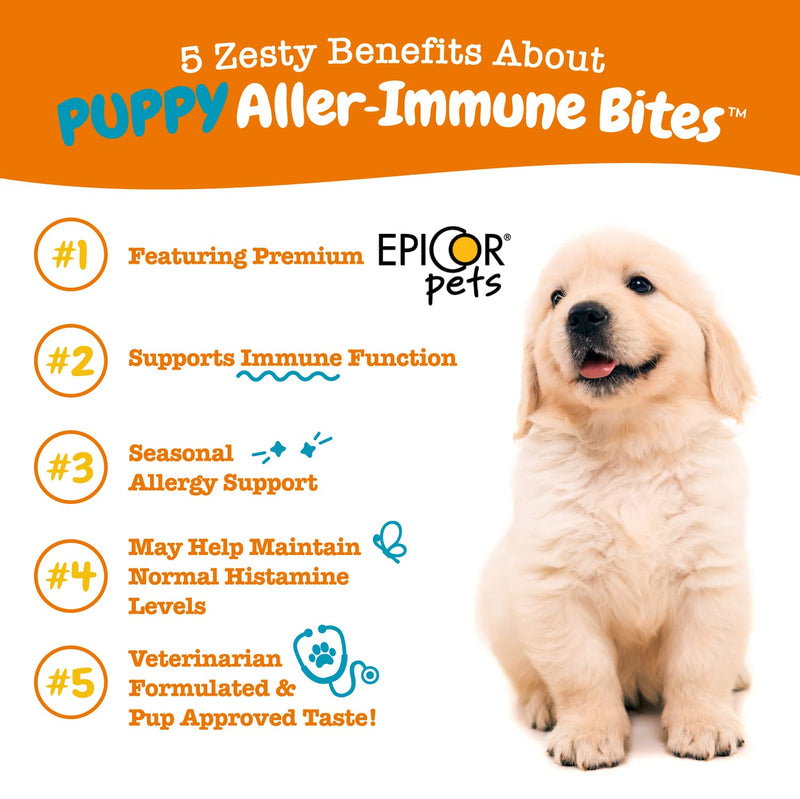 Zesty Paws Puppy Allergy & Immune Soft Chews + Pure Wild Alaskan Salmon Oil for Dogs & Cats - BeesActive Australia