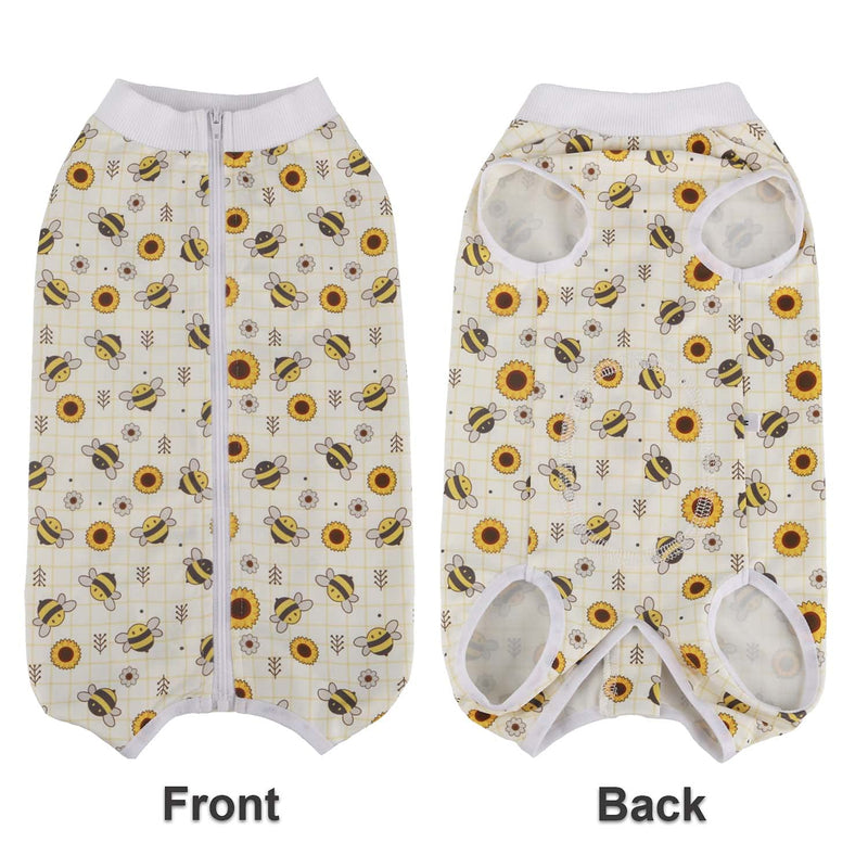Etdane Dog Surgical Recovery Suit Pet Onesies Made of Recycled Fabric Cat Bodysuit Post-Operative Shirt Alternative Cone E-Collar Abdominal Wounds Protector for Female Male Dog Puppy X-Large Bee - BeesActive Australia