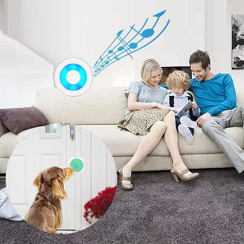 YisTech Dog Doorbell for Potty Training Wireless Doggie Door Bell with Warterproof Touch Button/Bells for Dogs to Ring to Go Outside 2 button - BeesActive Australia