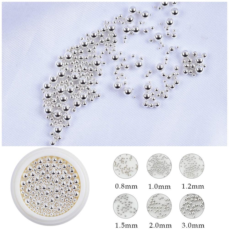 3D Nail Caviar Beads for Nail Art Metal Mini Nail Ball Beads Gold Silver Rose Gold Nail Studs DIY Decorations Accessories Multi-size Gold/Silver/Rose Gold - BeesActive Australia