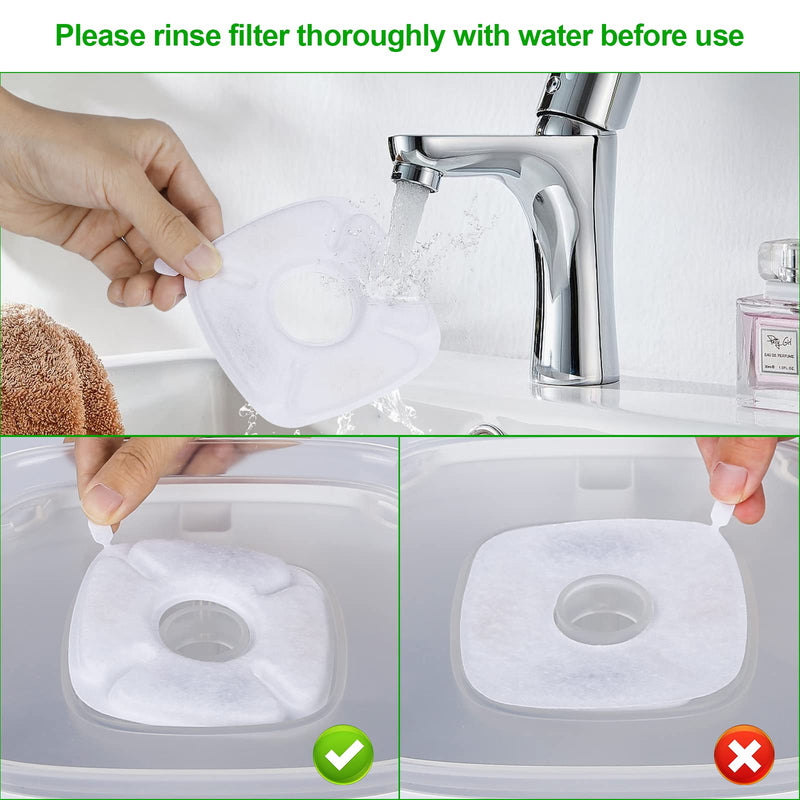 BFLICROY Cat Water Fountain Filters, Replacement Filters & Pre-Filter Sponges Compatible with veken 95oz/2.8L Automatic Pet Fountain Cat Water Fountain Dog Water Dispenser 4+4 - BeesActive Australia