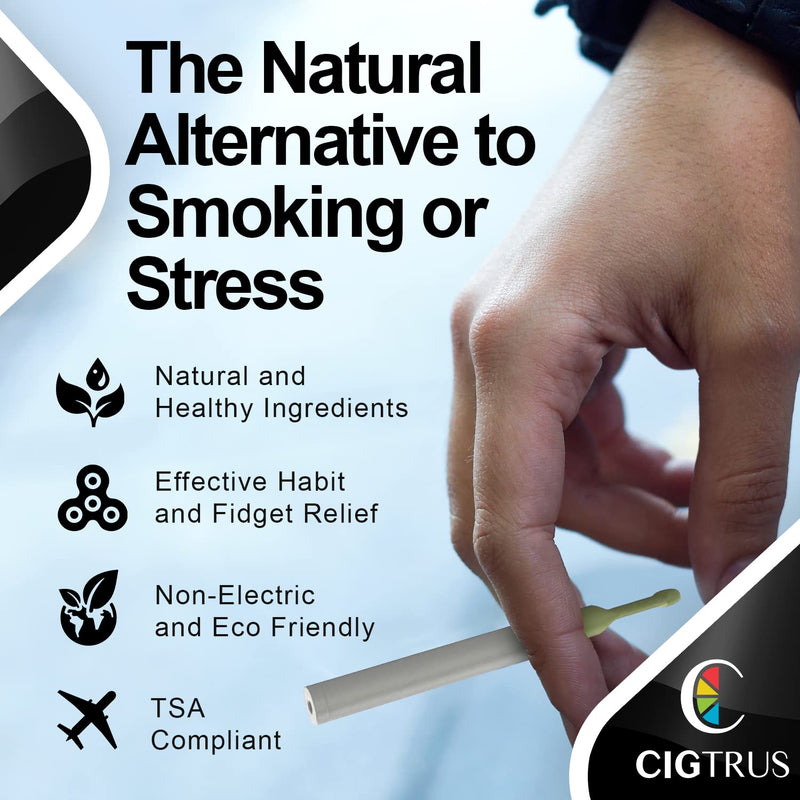 COS Cigtrus Natural Smoking Alternative Aid Craving Relief Tobacco Free Nicotine Free Non Electric Oxygen Inhaler Stick for Oral Fixation Support (All 4 Flavors) (Lemon Grapefruit, Pack of 1) Lemon Grapefruit - BeesActive Australia