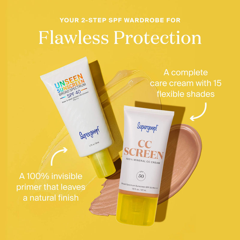 Supergoop! CC Screen - SPF 50 PA++++ CC Cream, 100% Mineral Color-Corrector & Broad Spectrum Sunscreen - Tinted Moisturizer, Concealer & Buildable Coverage Foundation - 1.6 fl oz - BeesActive Australia