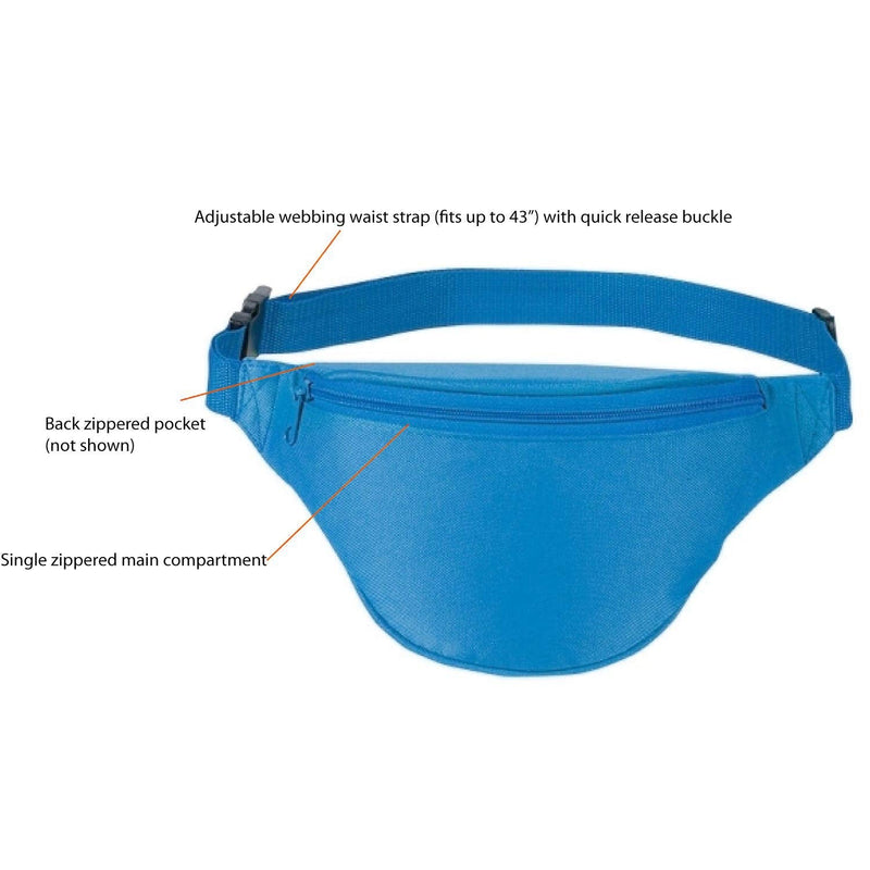 Fanny Pack, AirBuyW Adjustable Waist 2 Zipper Travel Sport Running Fanny Pack Bag (Neon Blue) Neon Blue - BeesActive Australia