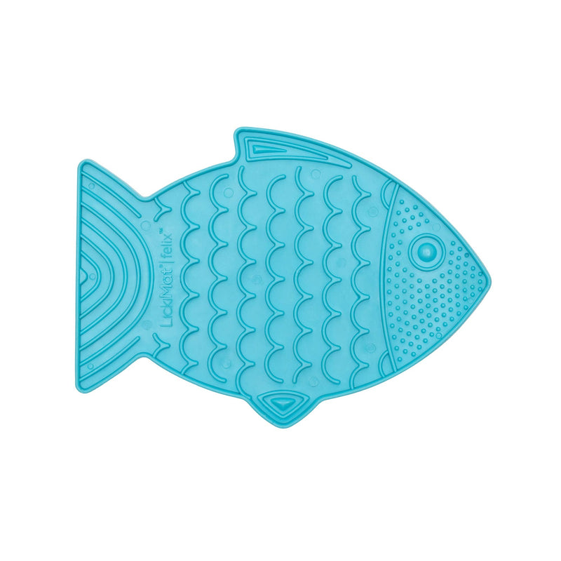 Lickimat Casper, Fish-Shaped Cat Slow Feeders Lick Mat, Boredom Anxiety Reducer; Perfect for Food, Treats, Yogurt, or Peanut Butter. Fun Alternative to a Slow Feed Cat Bowl or Dish! Turquoise Felix - BeesActive Australia