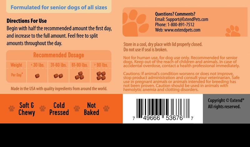 Extend® Probiotics for Senior Dogs - Digestive Health, Immune, Allergy & Skin Support - Reduce Gastric Distress, Bloating, Constipation, Diarrhea - Natural, Clinically-Proven, Made in USA - BeesActive Australia