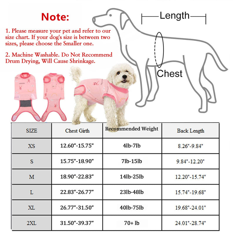 Recovery Suit for Dogs Cats After Surgery, Recovery Shirt for Male Female Dog Abdominal Wounds Bandages Cone E-Collar Alternative, Anti-Licking Pet Surgical Recovery Snuggly Suit, Soft Fabric Onesie Medium (Pack of 1) Cartoon Pink - BeesActive Australia