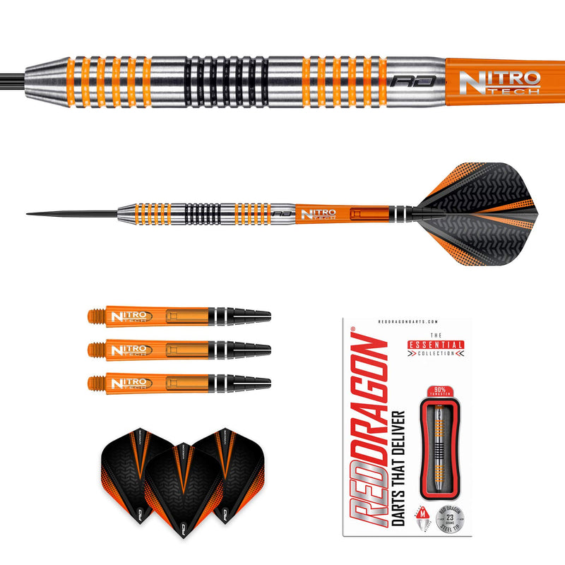 [AUSTRALIA] - Red Dragon Amberjack 23g, 25g or 27g Tungsten Darts Set with Flights and Stems 23.0 Grams 