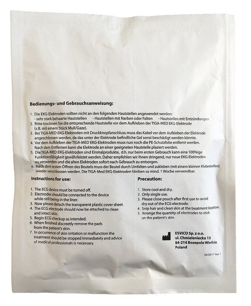 Tiga-Med Professional Quality Disposable Liquid Gel ECG Electrodes 55 mm Self-Adhesive Pack of 120 - BeesActive Australia