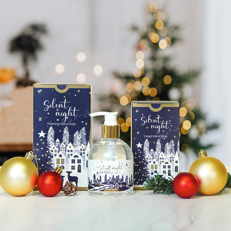 ROMIIE ZOI Christmas Liquid Hand Soap with Gift Box - Silent Night, Infused with Fresh-Cut Spruce Branches Aroma - 260ml/ 9 fl.oz 9.00 Fl Oz (Pack of 1) - BeesActive Australia
