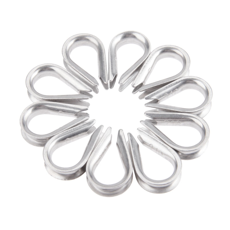 Mtsooning 10PCS Wire Thimble Rigging, M5 Stainless Steel Rope Thimble for 3/16 Inches Diameter Wire Cable - BeesActive Australia