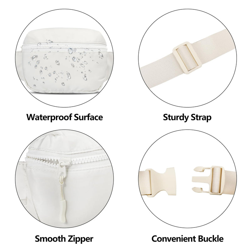 VOROLO Waist Pack for Running Fanny Pack for Women and Men Crossbody Belt Bag Bum Bag with Adjustable Strap for Sports Beige 2l Fanny Pack - BeesActive Australia