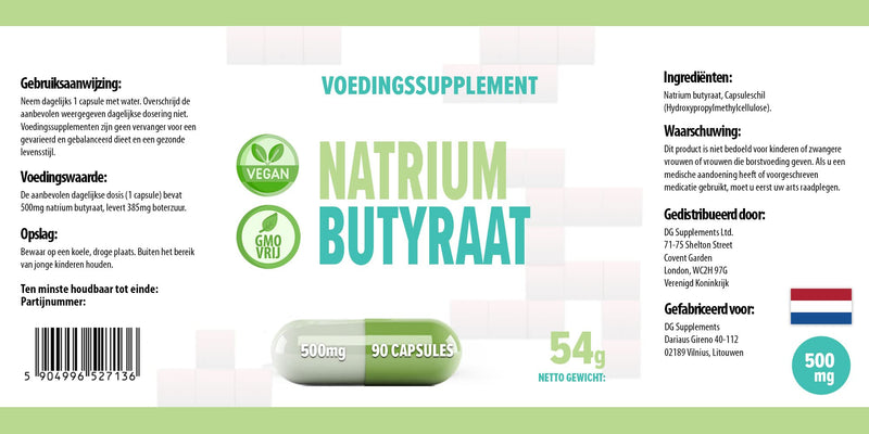Hepatica Sodium Butyrate 500mg 90 Vegan Capsules 385mg Butyric Acid, 3rd Party Lab Tested, High Strength Supplement, Gluten and GMO Free - BeesActive Australia